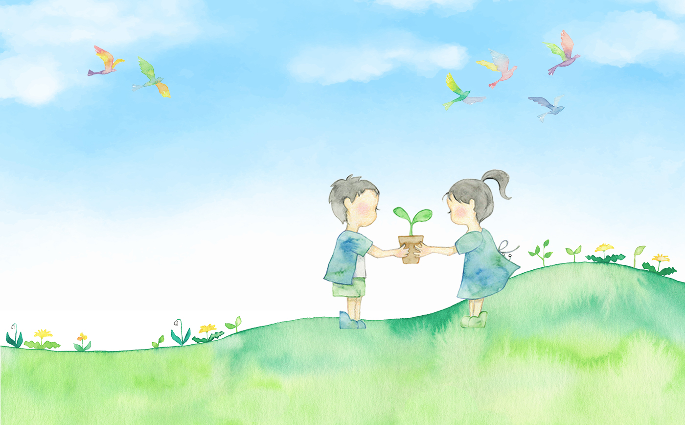 男の子と女の子のイラスト